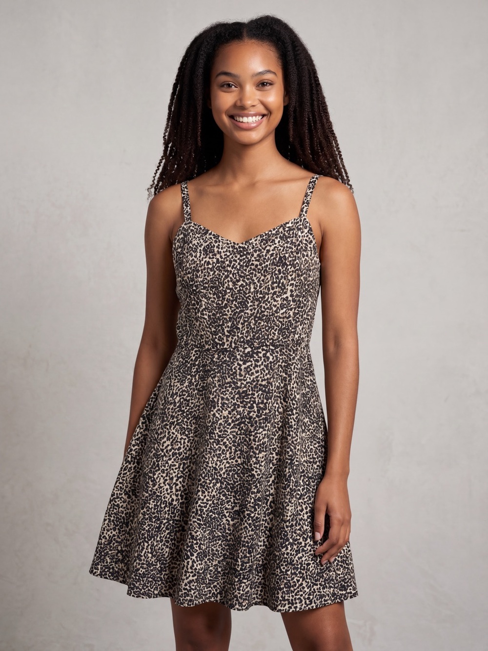 Old Navy Leopard Print Sundress Mini Dress Spaghetti Strap Animal Print